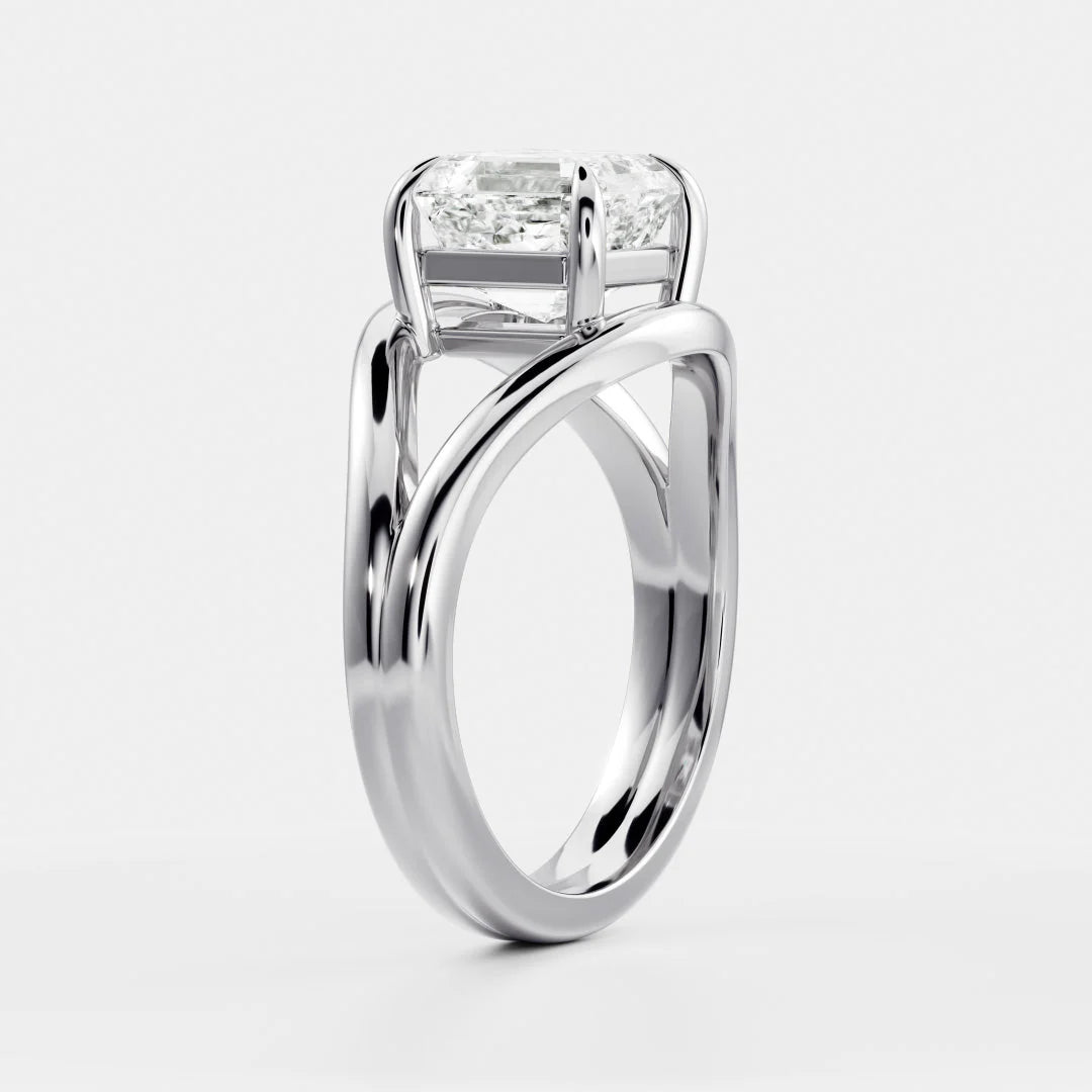 Seraphina Criss Cross Round Diamond Engagement Ring