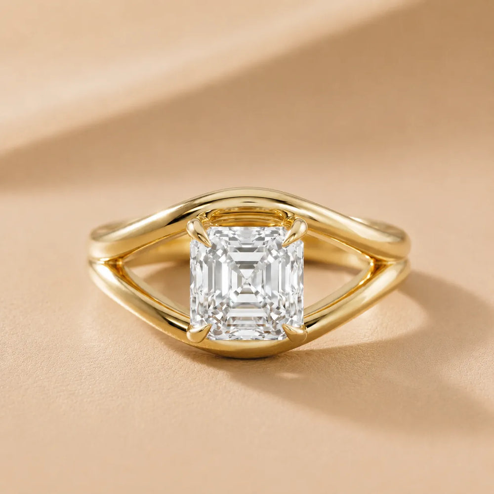 Seraphina Criss Cross Round Diamond Engagement Ring