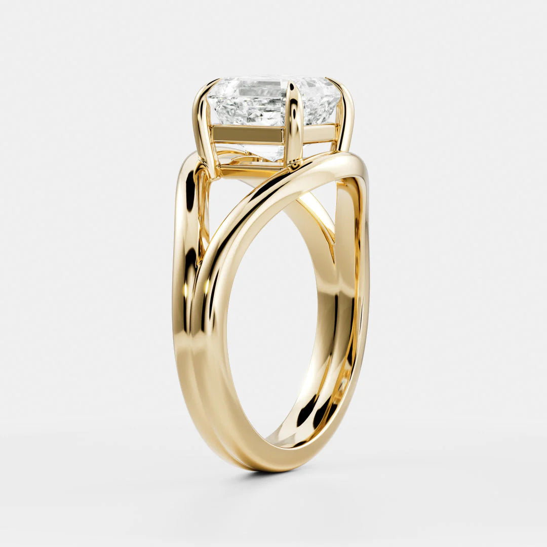 Seraphina Criss Cross Round Diamond Engagement Ring