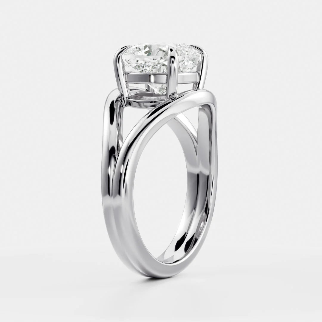 Seraphina Criss Cross Round Diamond Engagement Ring