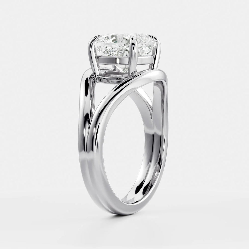Seraphina Criss Cross Round Diamond Engagement Ring