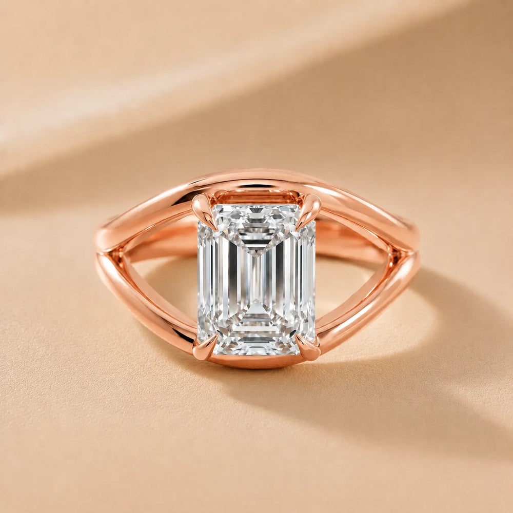 Seraphina Criss Cross Round Diamond Engagement Ring