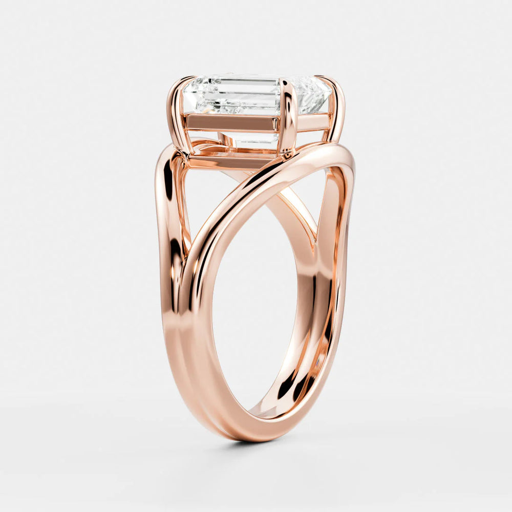 Seraphina Criss Cross Round Diamond Engagement Ring