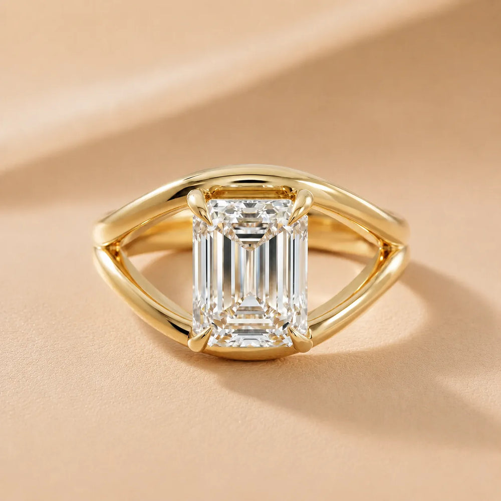 Seraphina Criss Cross Round Diamond Engagement Ring