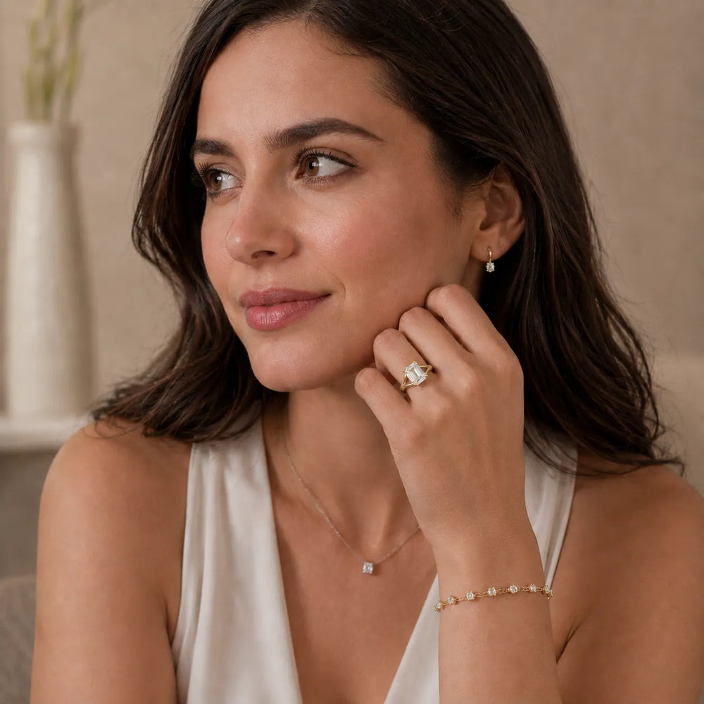 Seraphina Criss Cross Round Diamond Engagement Ring