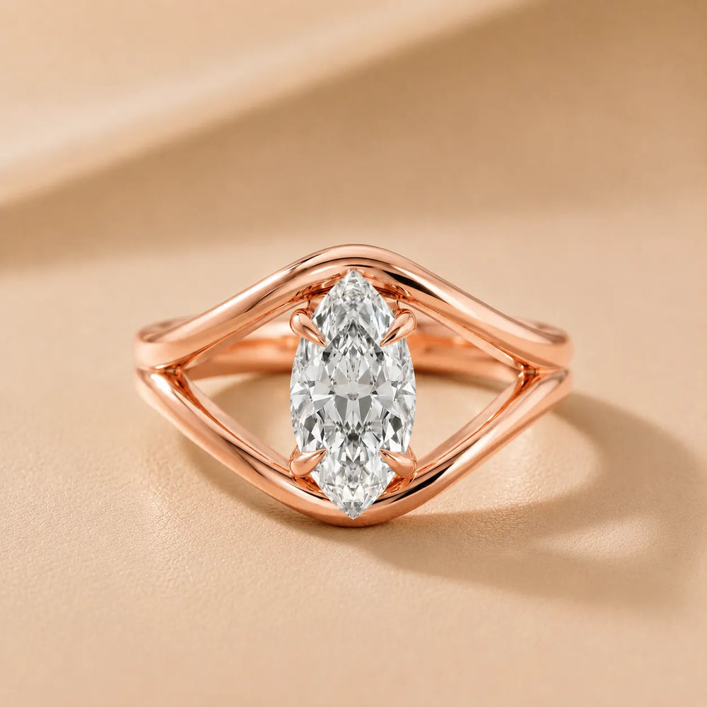 Seraphina Criss Cross Round Diamond Engagement Ring