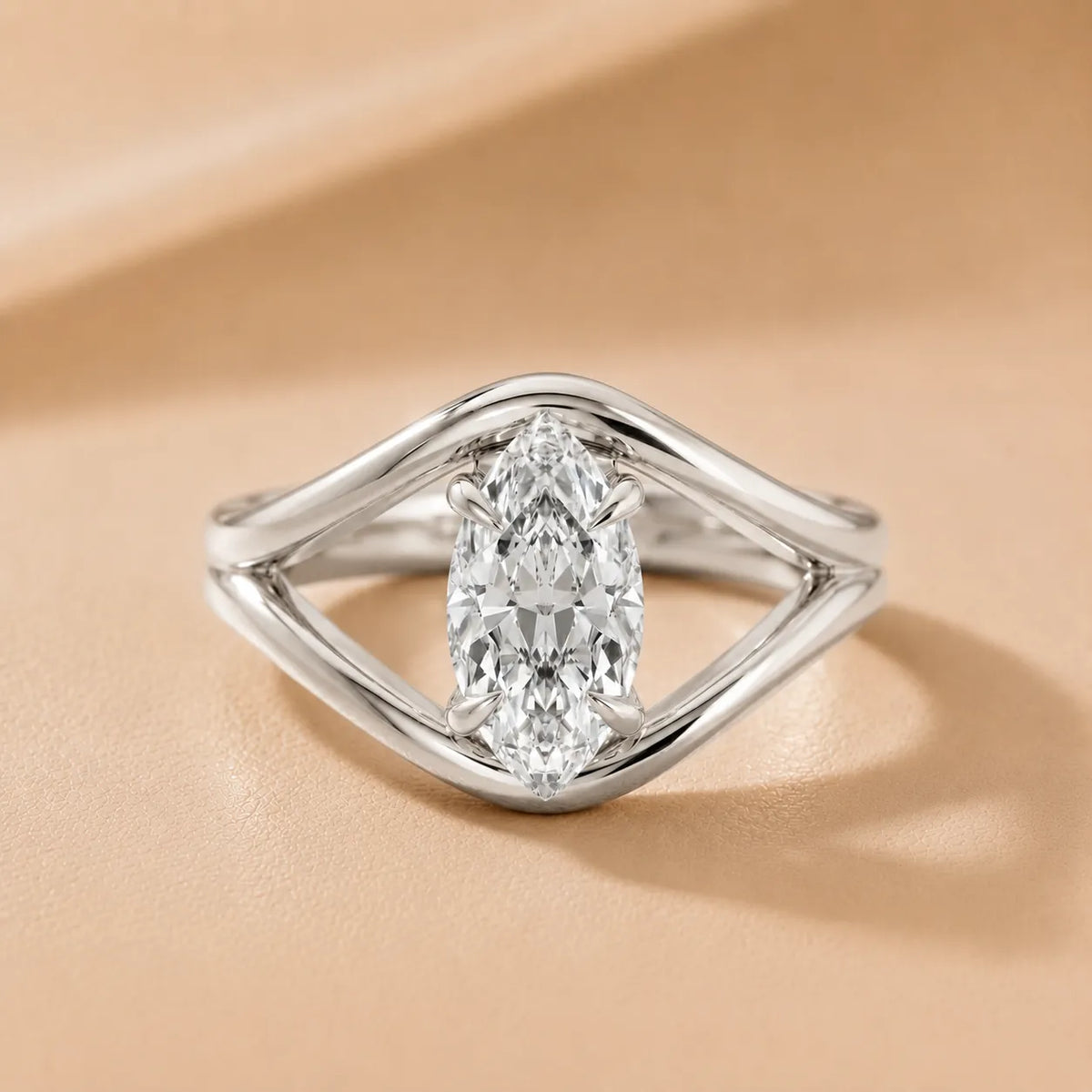 Seraphina Criss Cross Round Diamond Engagement Ring