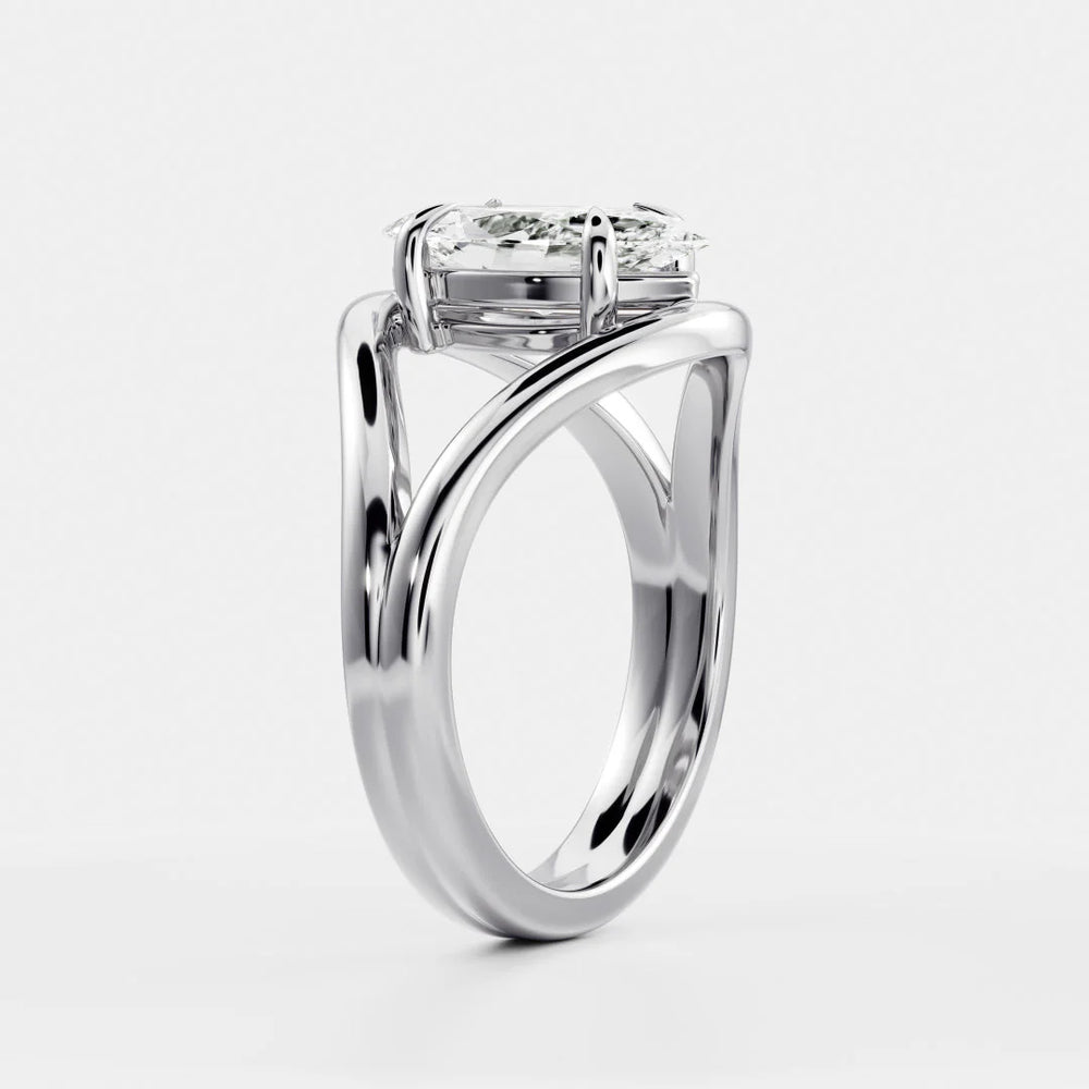 Seraphina Criss Cross Round Diamond Engagement Ring