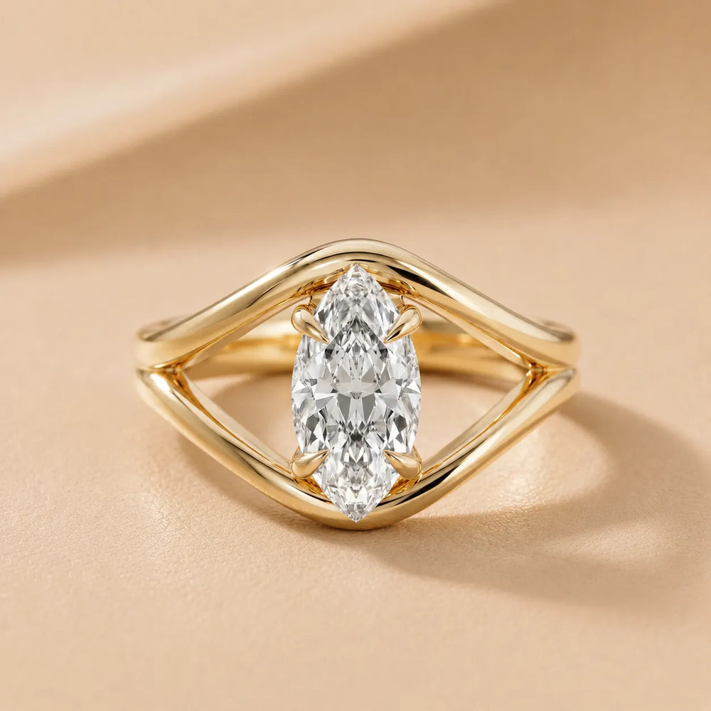 Seraphina Criss Cross Round Diamond Engagement Ring