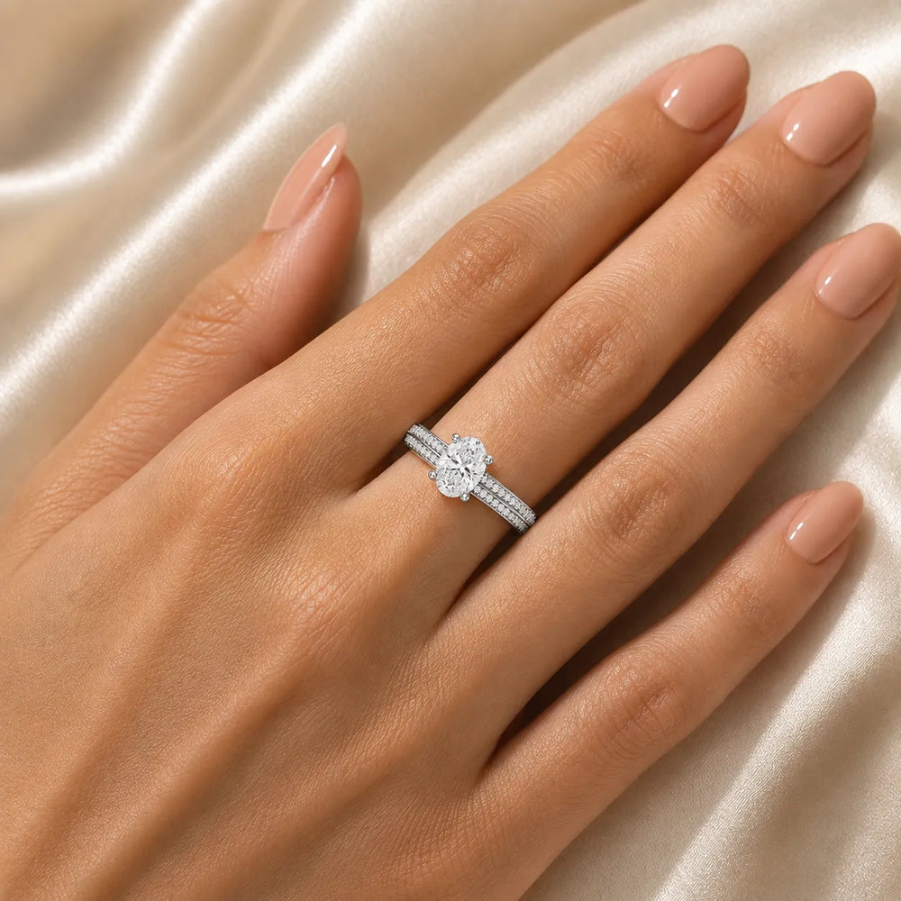 Serene Ring with Side Stone