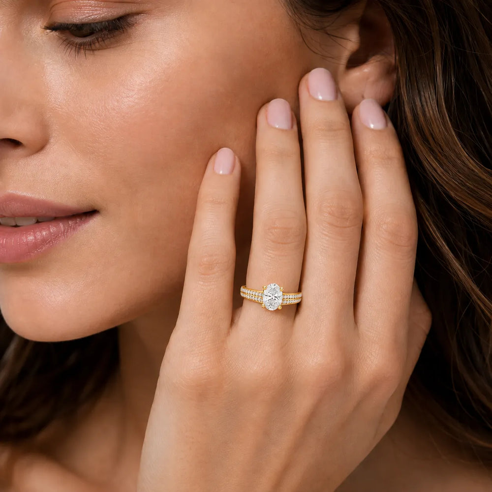 Serene Ring with Side Stone