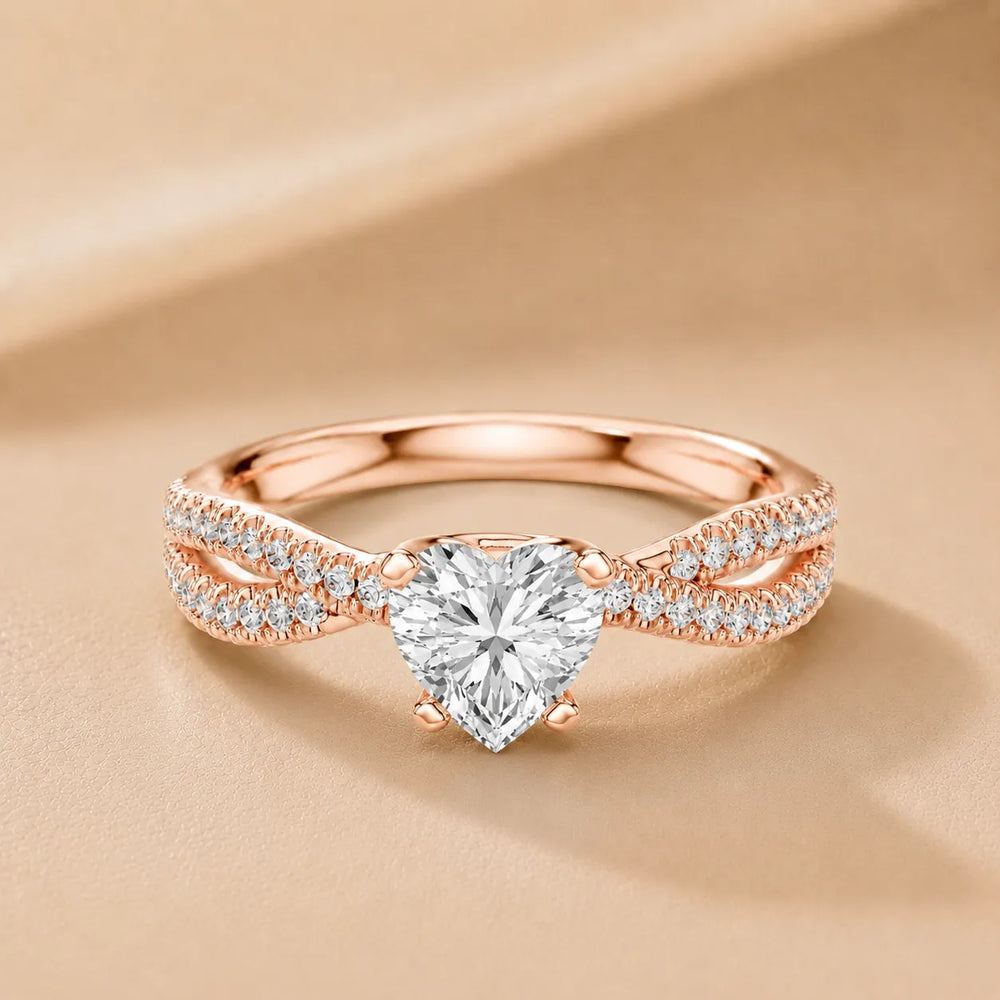 Serenity Knot Ring with Round Diamond