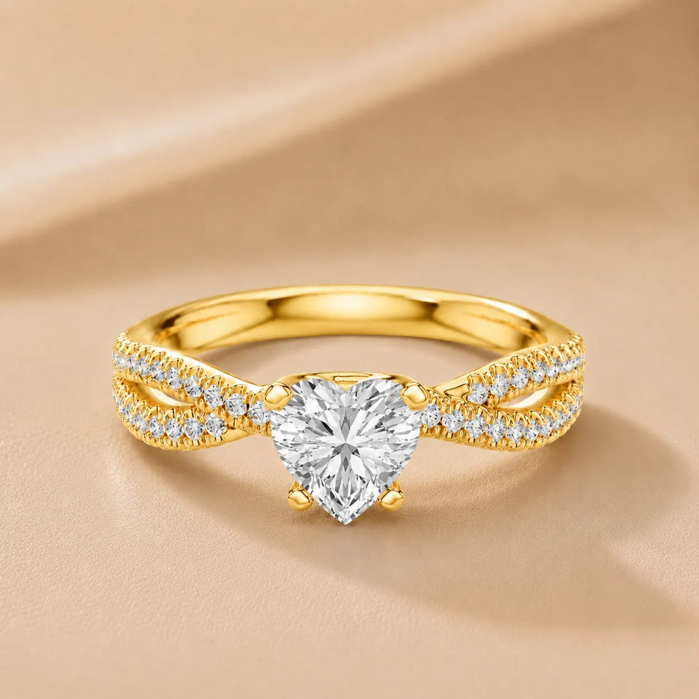 Serenity Knot Ring with Round Diamond