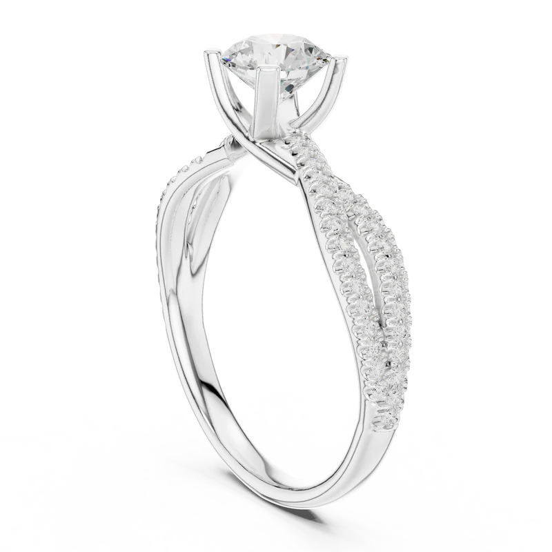 Serenity Knot Ring with Round Diamond
