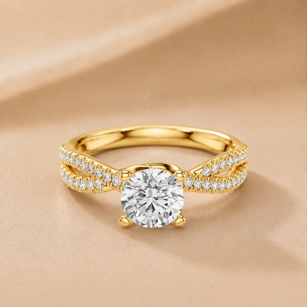 Serenity Knot Ring with Round Diamond