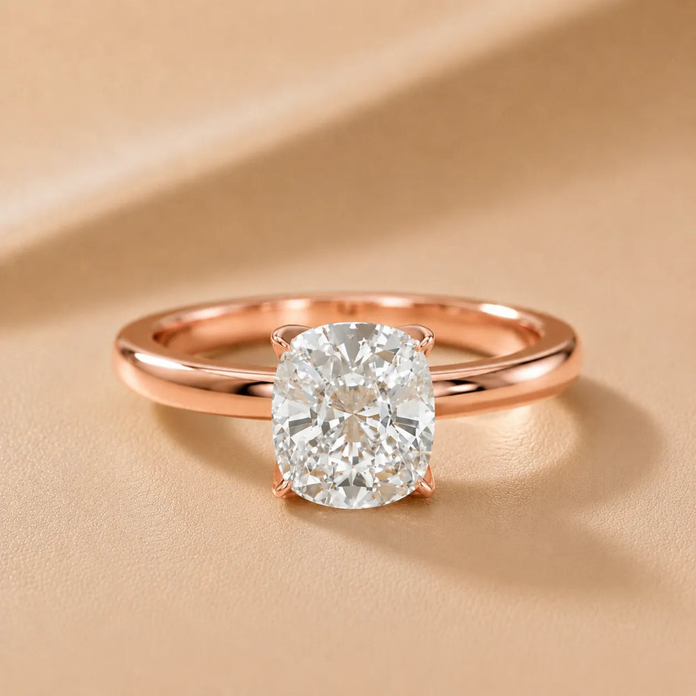 Serena Blossom Solitaire Round Diamond Engagement Ring