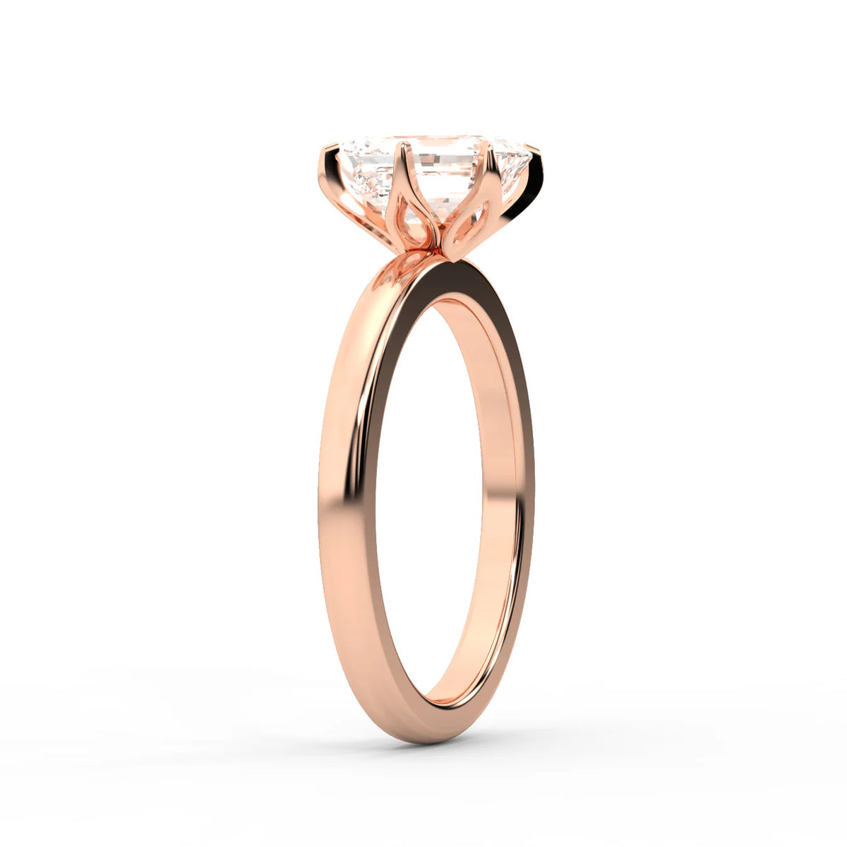 Serena Blossom Solitaire Round Diamond Engagement Ring