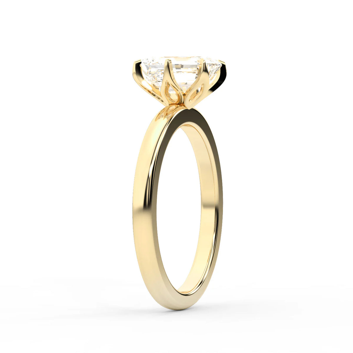Serena Blossom Solitaire Round Diamond Engagement Ring