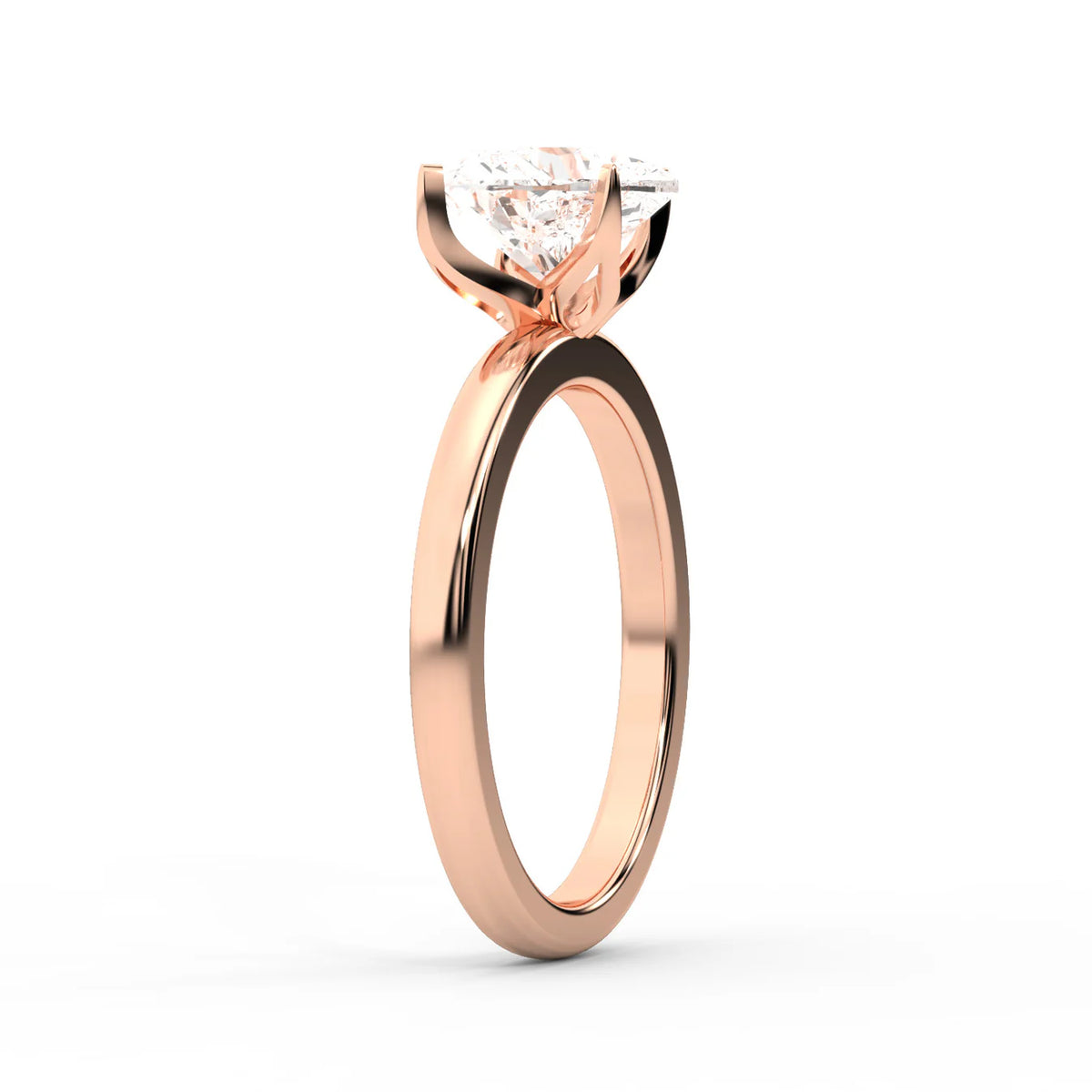 Serena Blossom Solitaire Round Diamond Engagement Ring