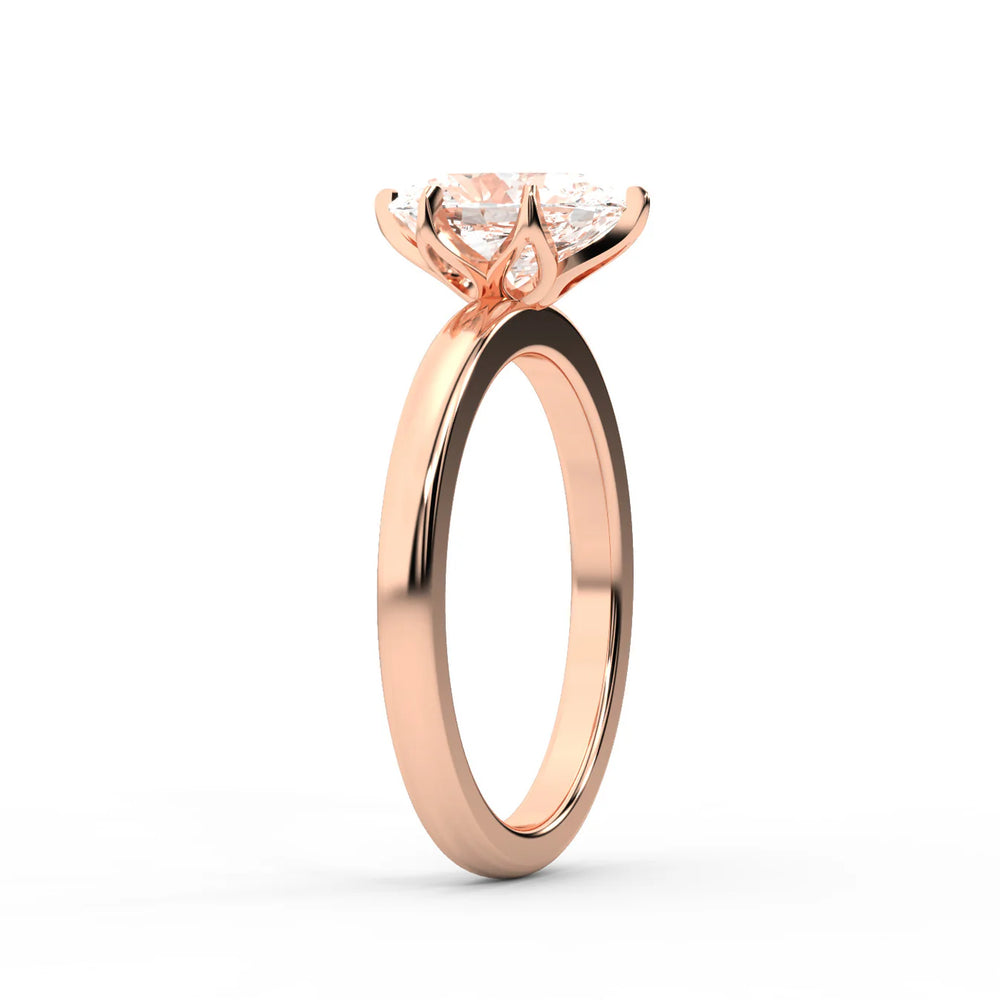 Serena Blossom Solitaire Round Diamond Engagement Ring