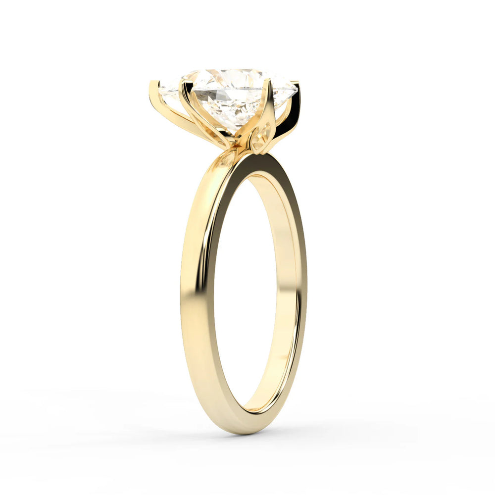Serena Blossom Solitaire Round Diamond Engagement Ring