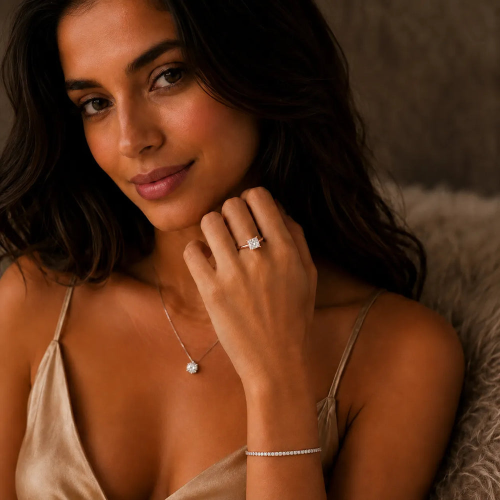 Serena Blossom Solitaire Round Diamond Engagement Ring