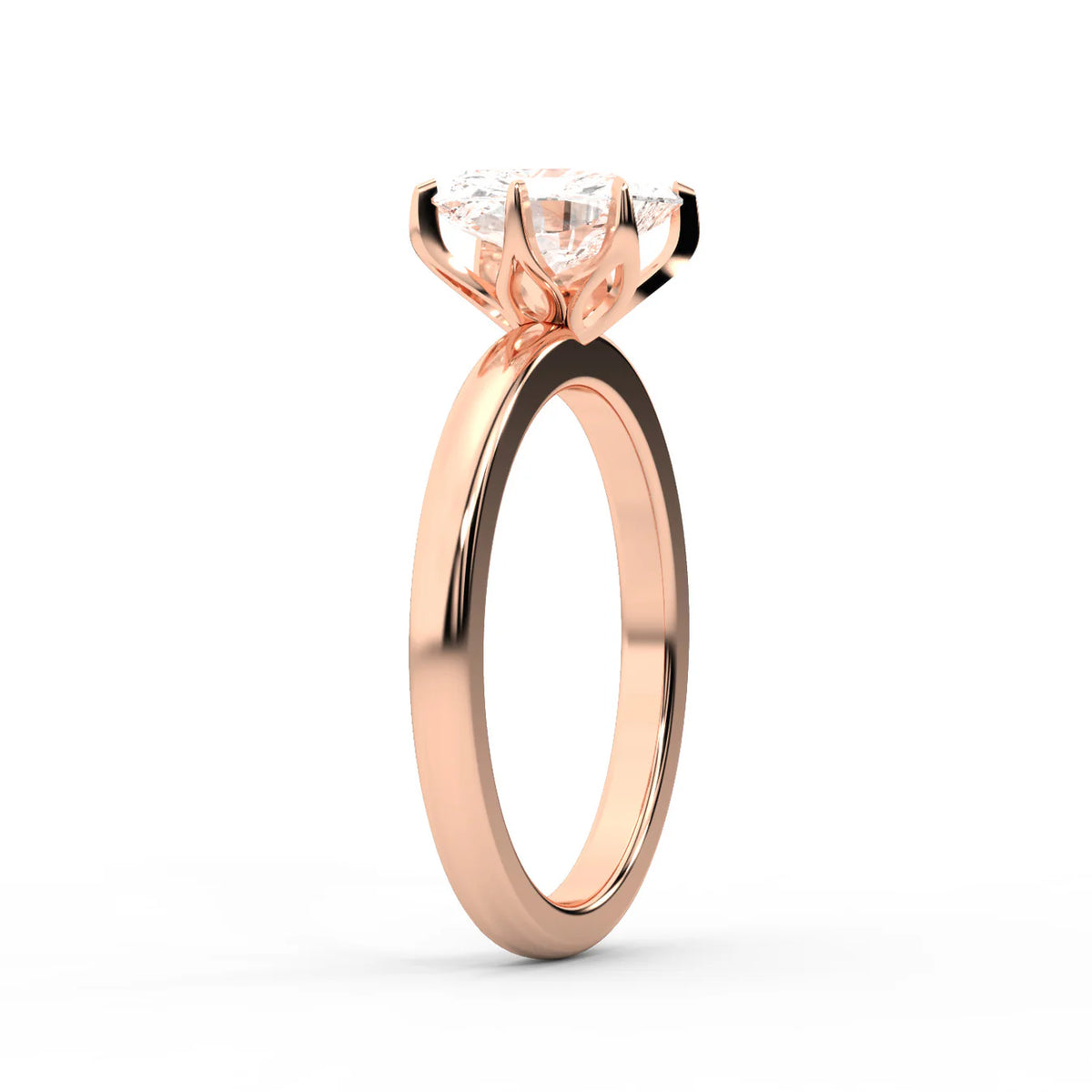 Serena Blossom Solitaire Round Diamond Engagement Ring