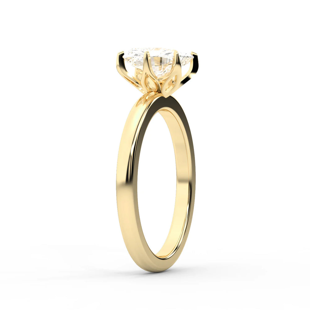 Serena Blossom Solitaire Round Diamond Engagement Ring