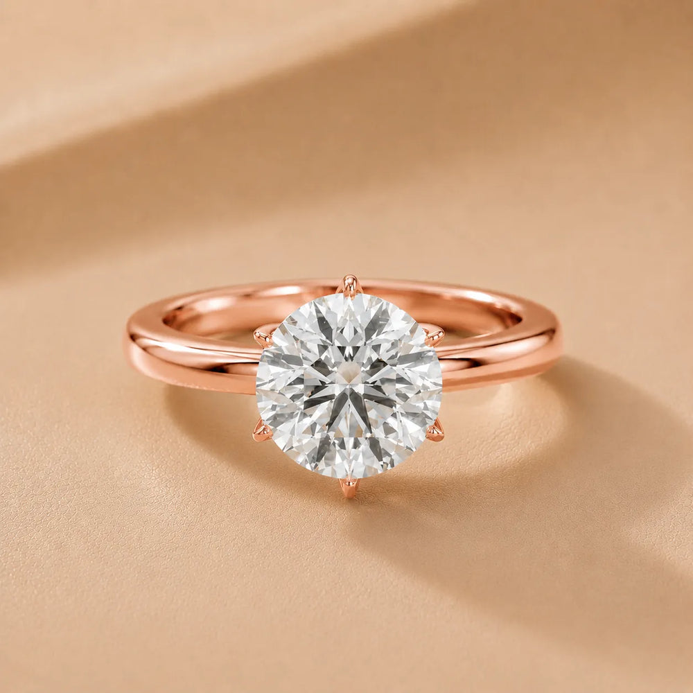 Serena Blossom Solitaire Round Diamond Engagement Ring