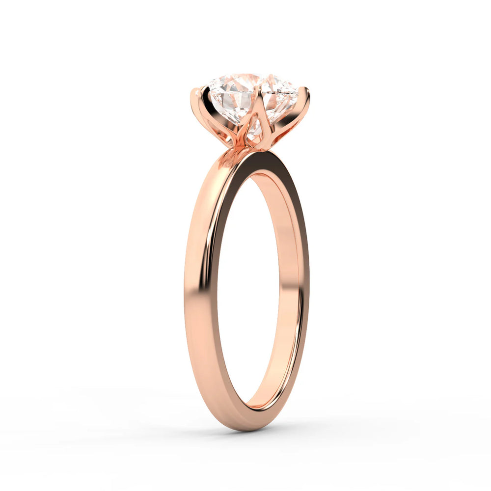 Serena Blossom Solitaire Round Diamond Engagement Ring