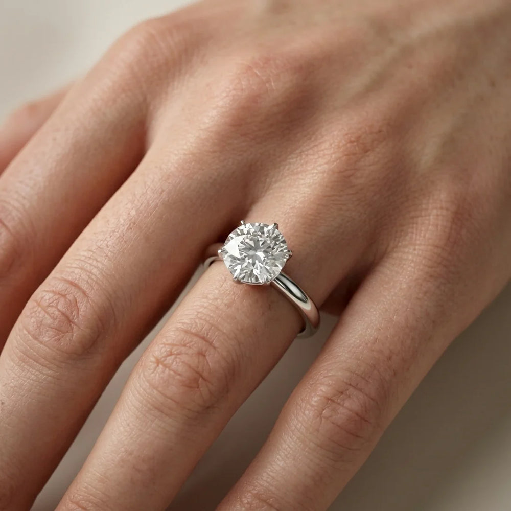 Serena Blossom Solitaire Round Diamond Engagement Ring