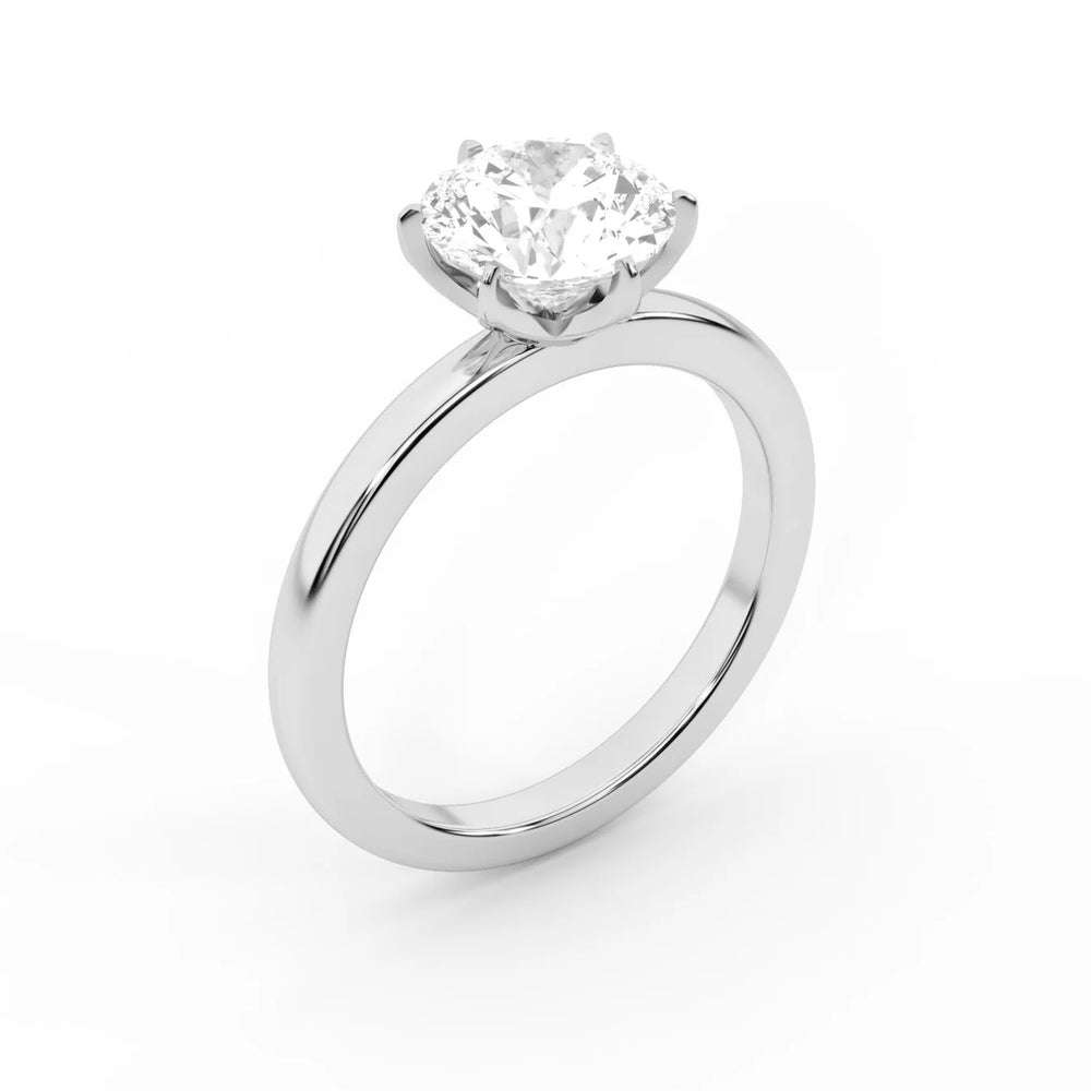 Serena Blossom Solitaire Round Diamond Engagement Ring