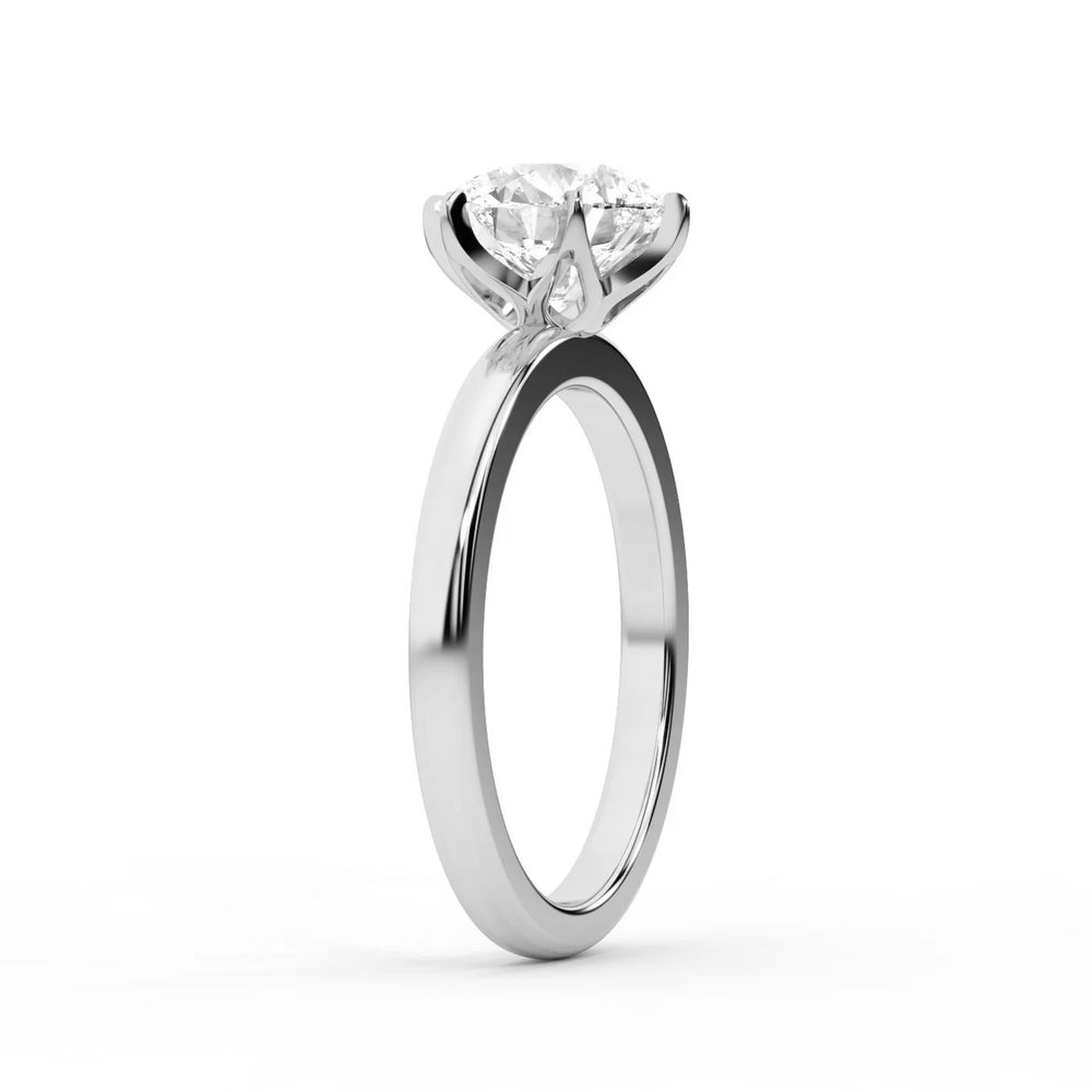 Serena Blossom Solitaire Round Diamond Engagement Ring