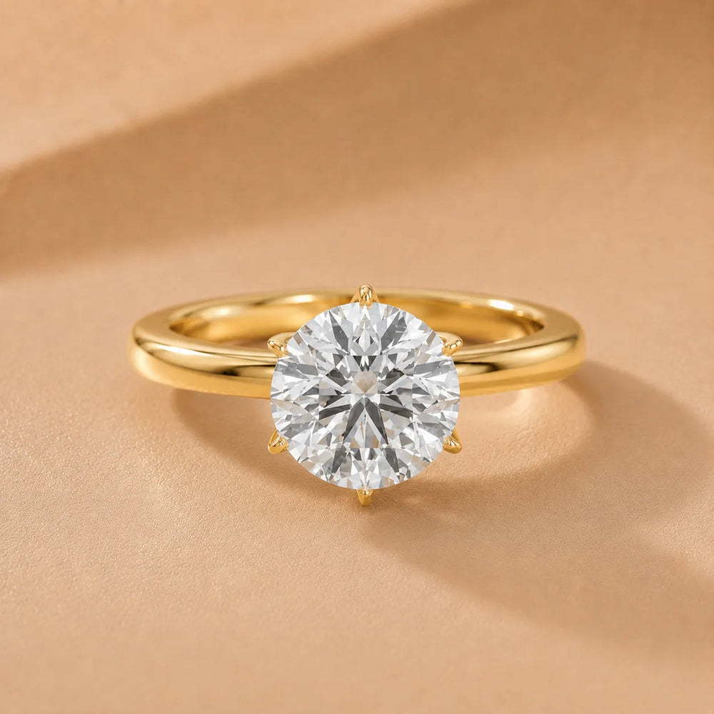 Serena Blossom Solitaire Round Diamond Engagement Ring