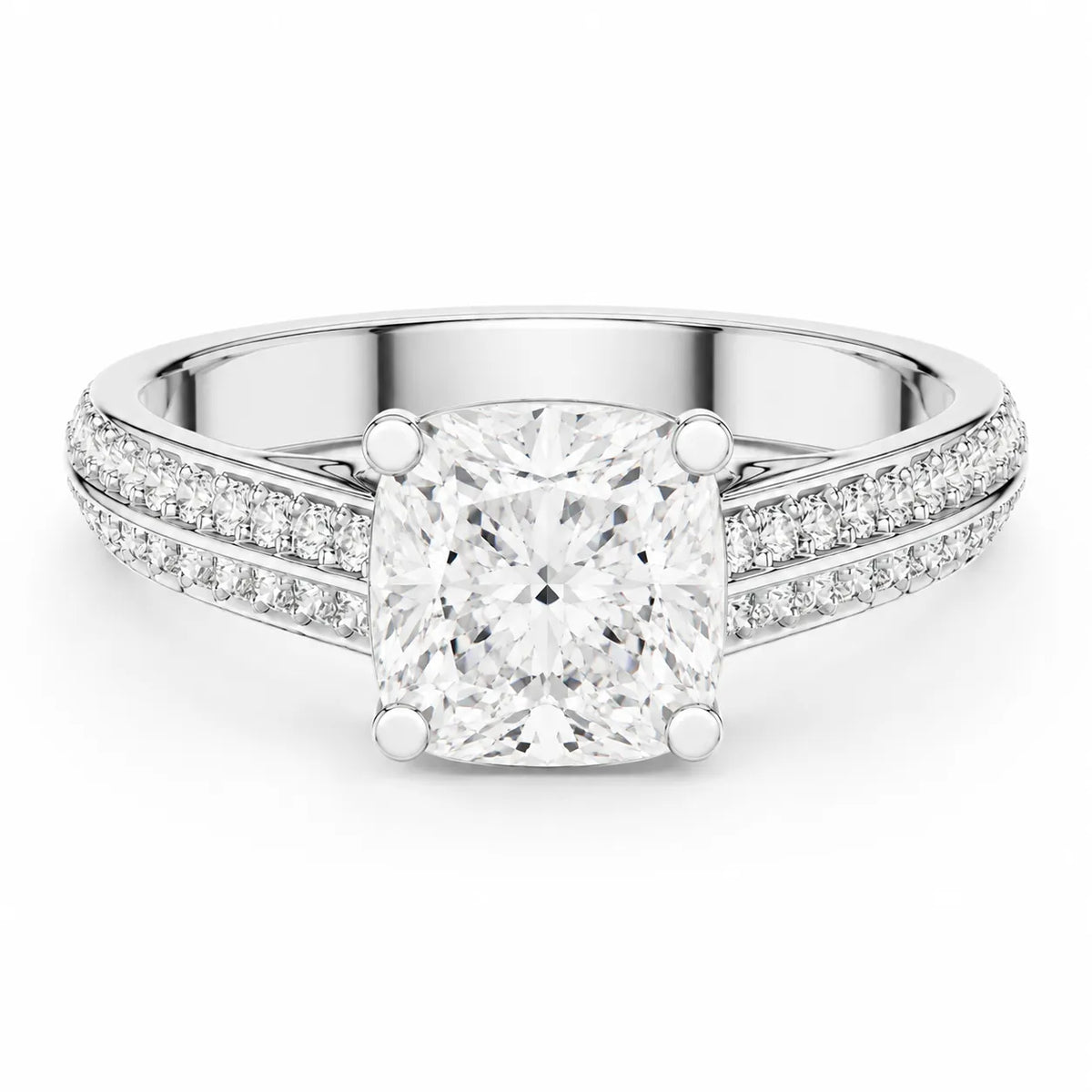 Serene Oval Ring with Side Stone