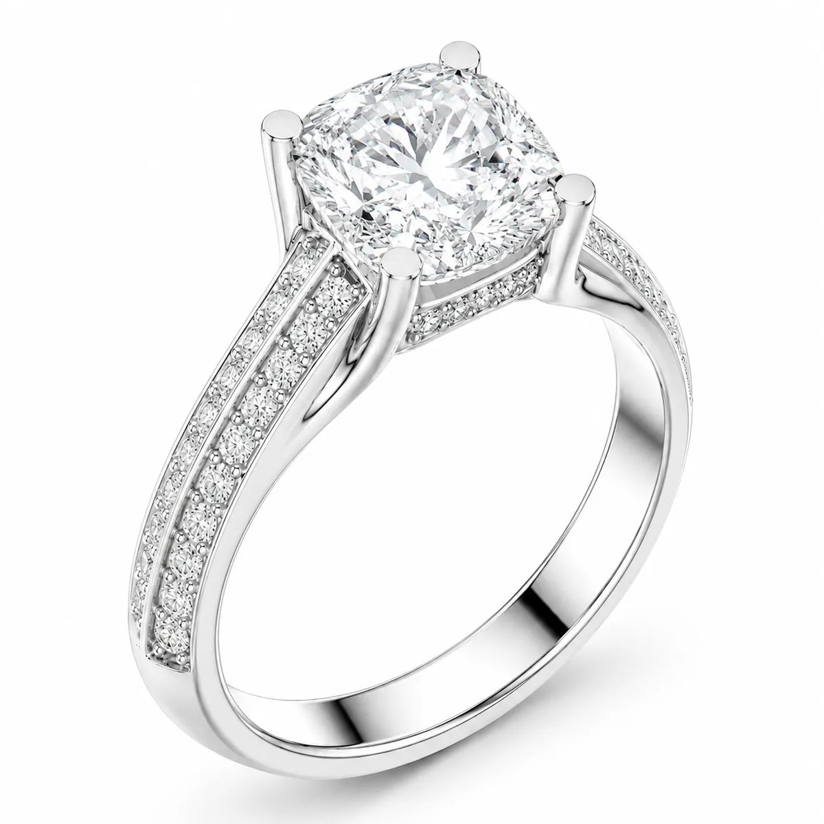 Serene Oval Ring with Side Stone