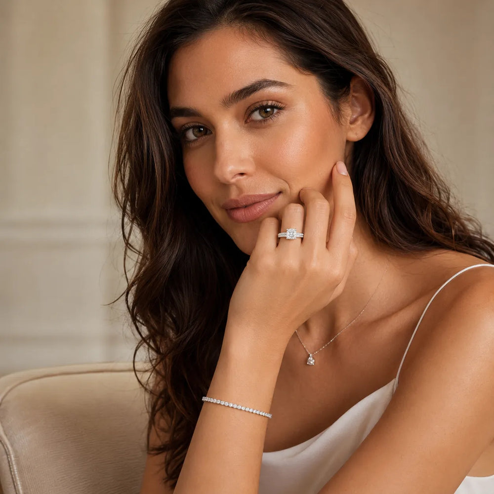 Serene Ring with Side Stone