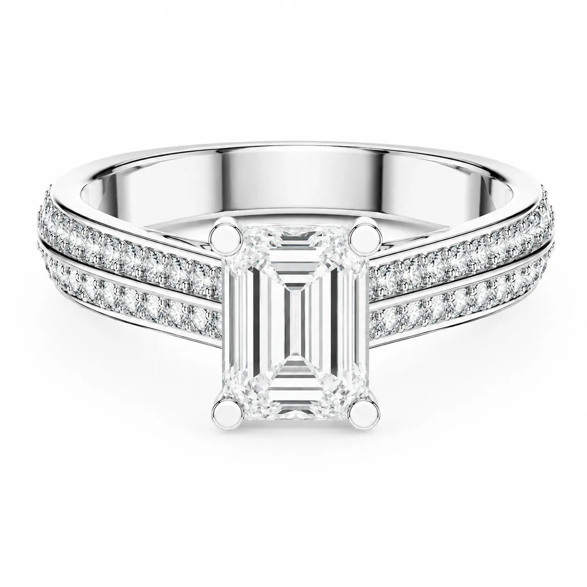 Serene Oval Ring with Side Stone