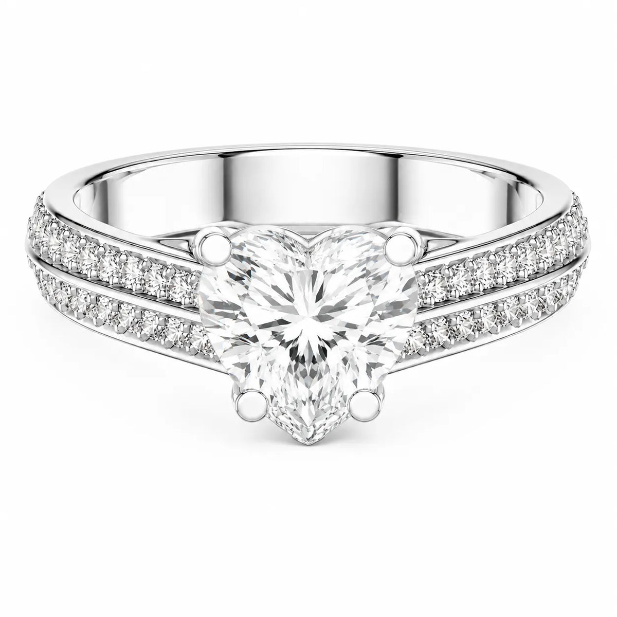 Serene Oval Ring with Side Stone