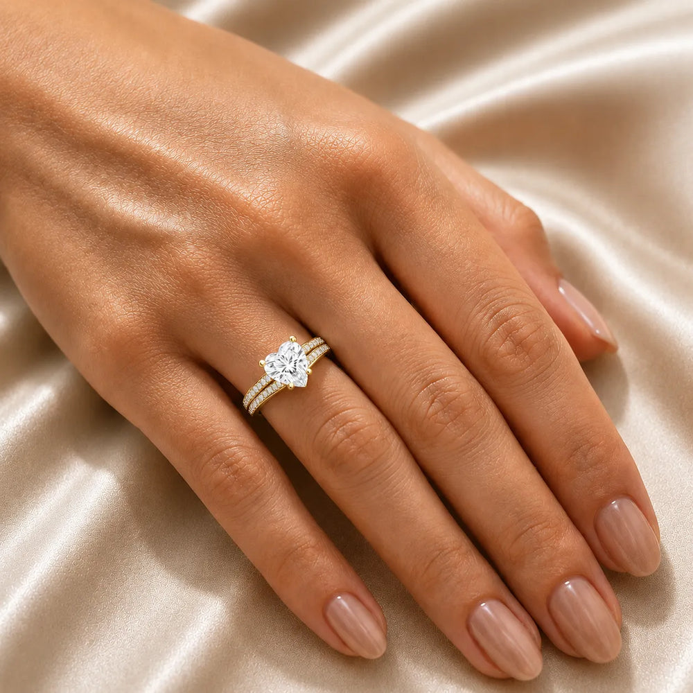 Serene Ring with Side Stone