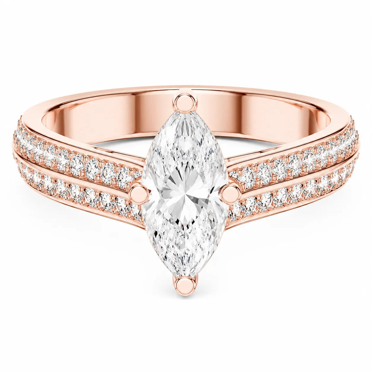 Serene Oval Ring with Side Stone