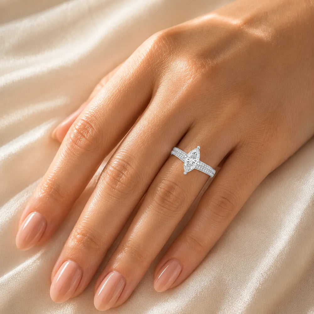 Serene Ring with Side Stone