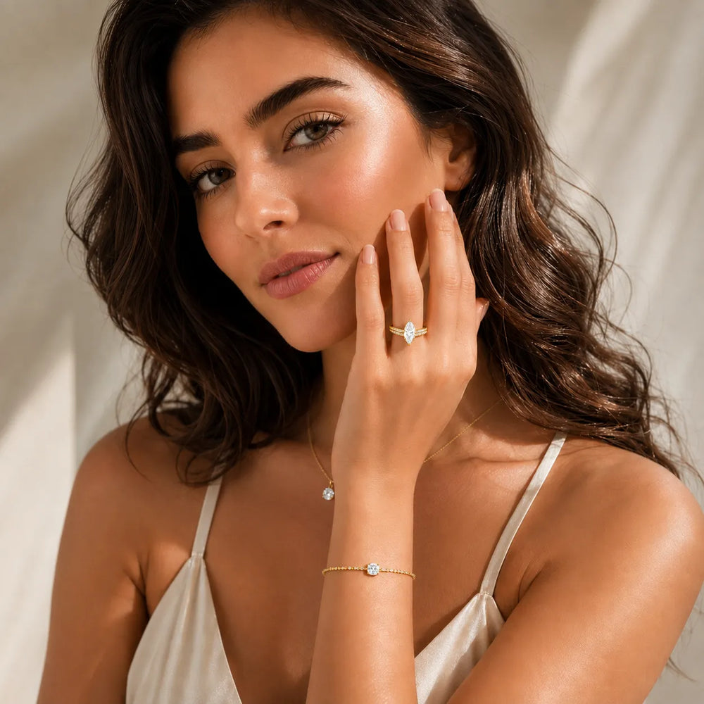 Serene Ring with Side Stone