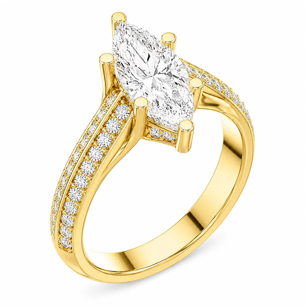 Serene Ring with Side Stone