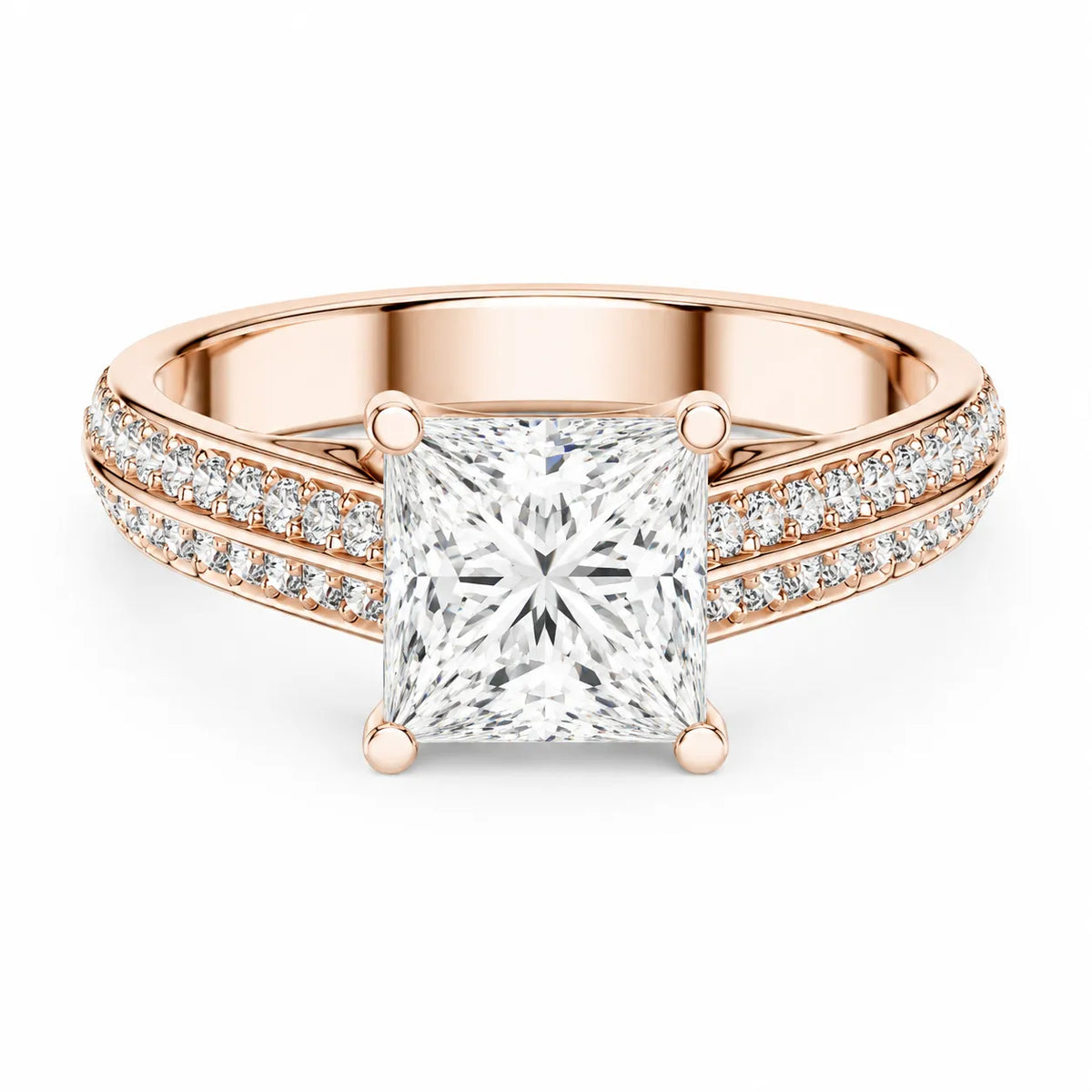 Serene Oval Ring with Side Stone