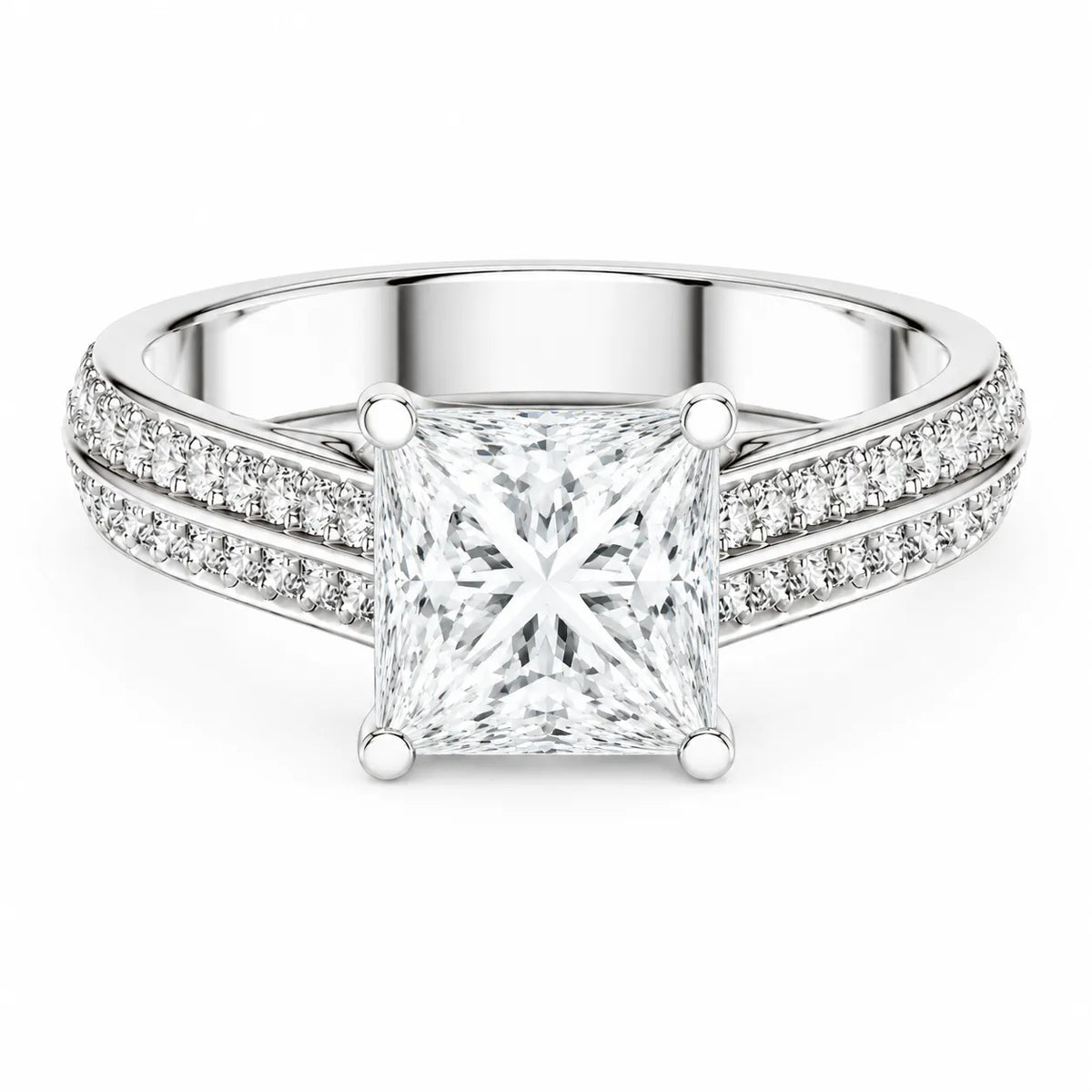 Serene Oval Ring with Side Stone