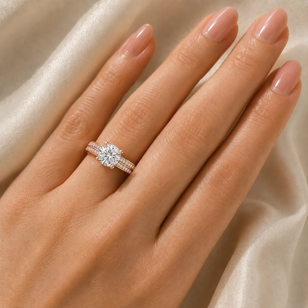 Serene Ring with Side Stone