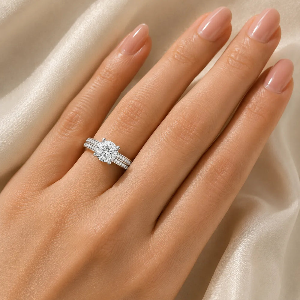 Serene Ring with Side Stone