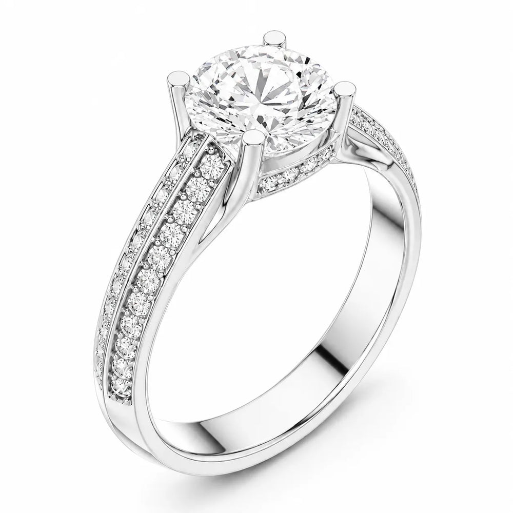 Serene Ring with Side Stone