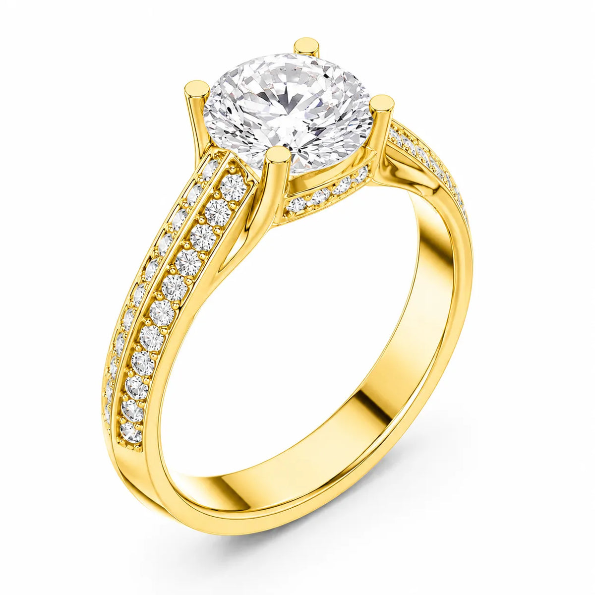 Serene Oval Ring with Side Stone